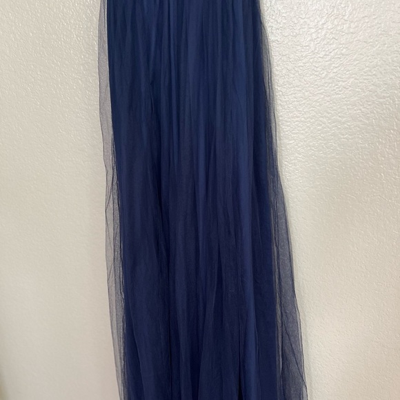 NWOT Rare Beauty Navy Blue Tulle Backless Maxi Dress - Picture 7 of 10